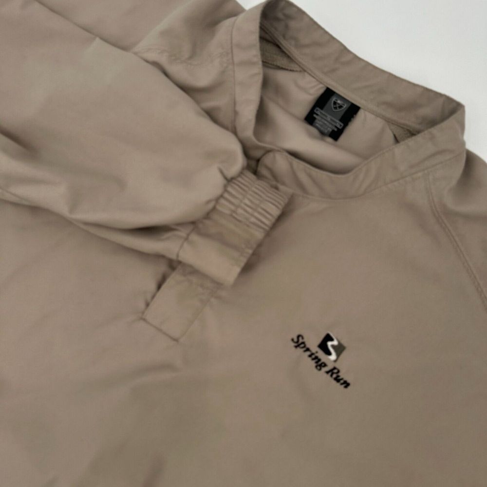 Nike‎ Golf Track Jacket Mens XL Tan Spring Run Logo Long Sleeve Athletic Fit